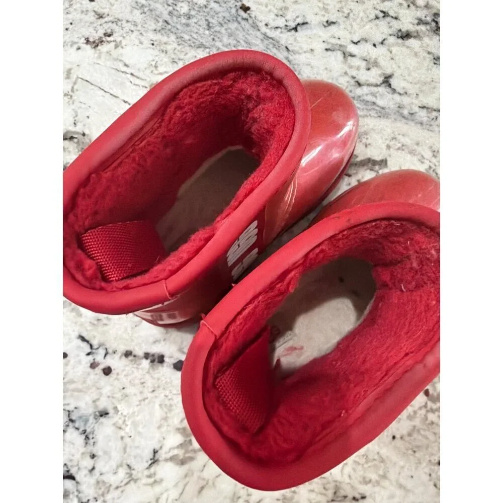 UGG Classic Clear Faux Shearling Mini Boots Red Kids Size 10